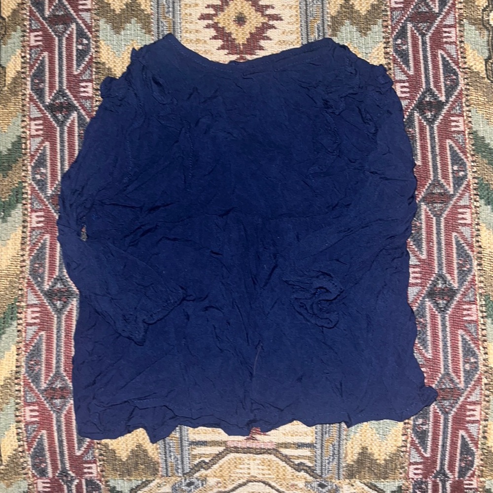 Gb girls 6x long sleeve ruffle shoulder blouse